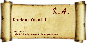Karkus Amadil névjegykártya
